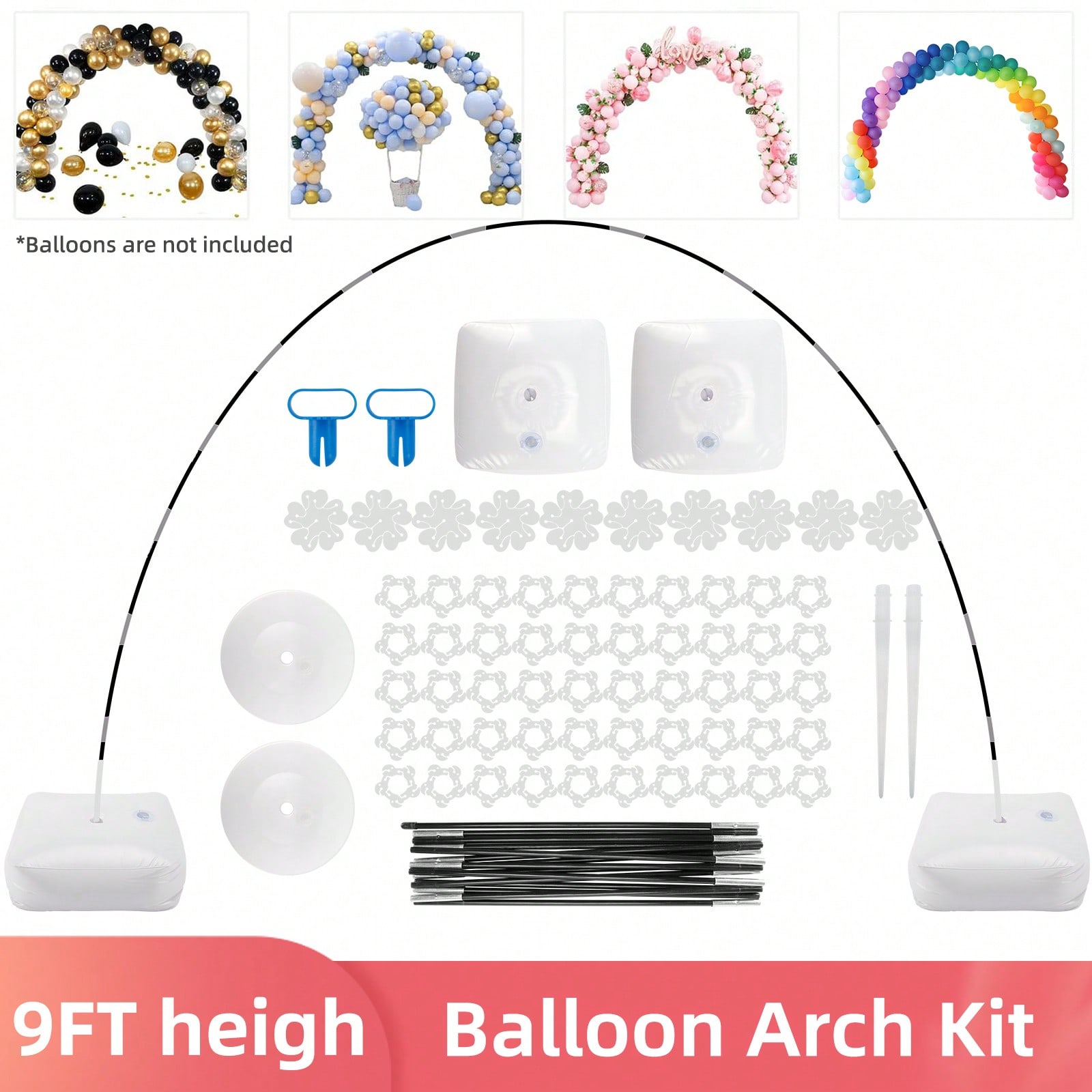 Balloon Arch Kit - ชุดอุปกรณ์ตั้งซุ้มลูกโป่ง 1 ชุด, ซุ้มลูกโป่งปรับได้กว้าง 120 นิ้ว