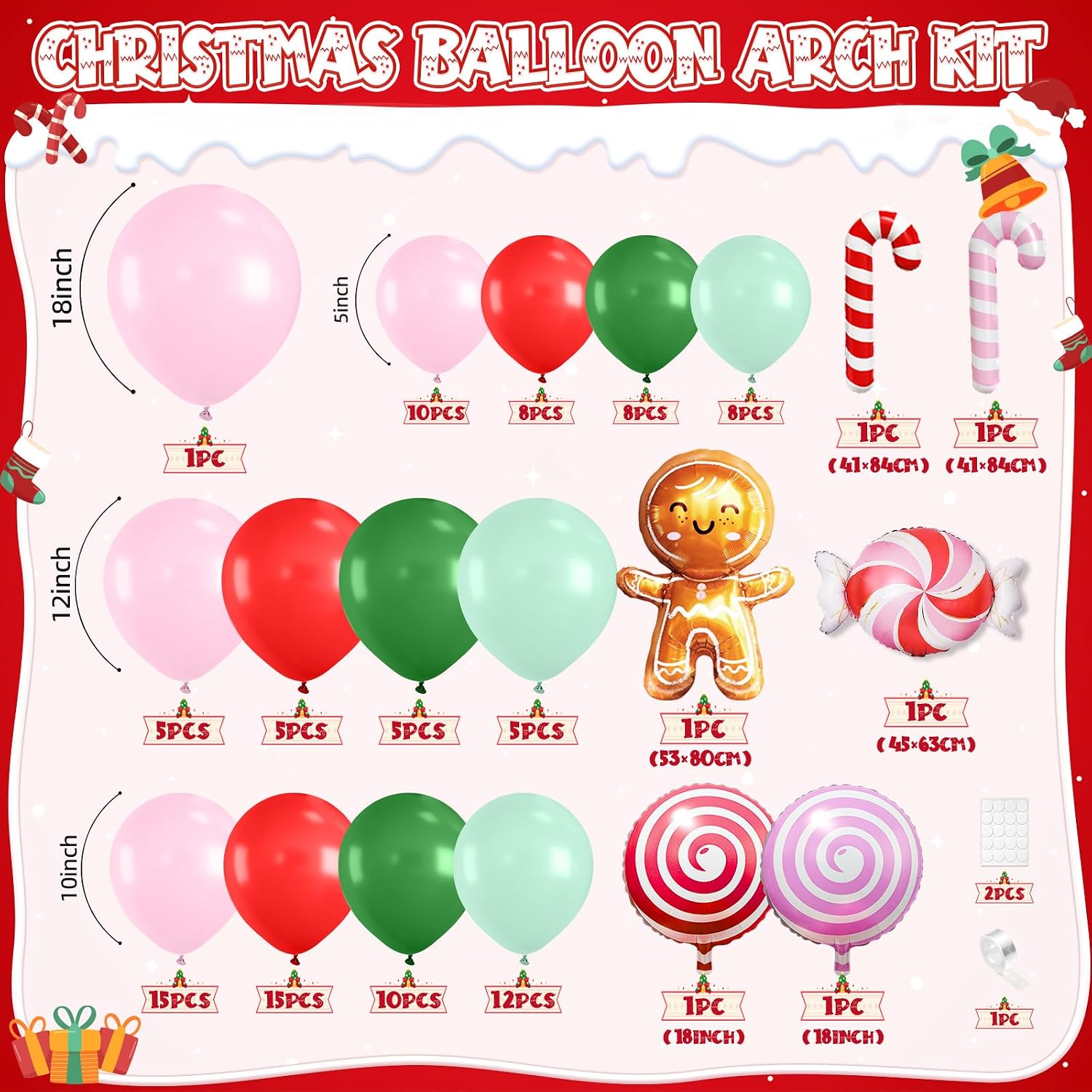 ชุดตกแต่งซุ้มลูกโป่งคริสต์มาส  - Balloon Arch Kit บทวิจารณ์และราคา